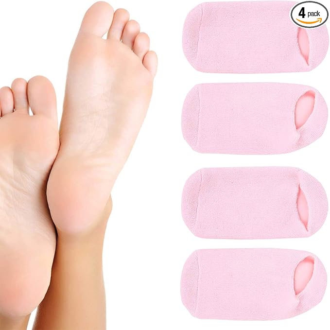 4Pcs Essential Oil Gel Socks,Moisturizing Socks, Gel Spa Socks,Beauty Salon Moisturizing Anti Crack Foot Care Socks for Women and Men Foot, Deep Moisturizing Foot Care Gel Socks