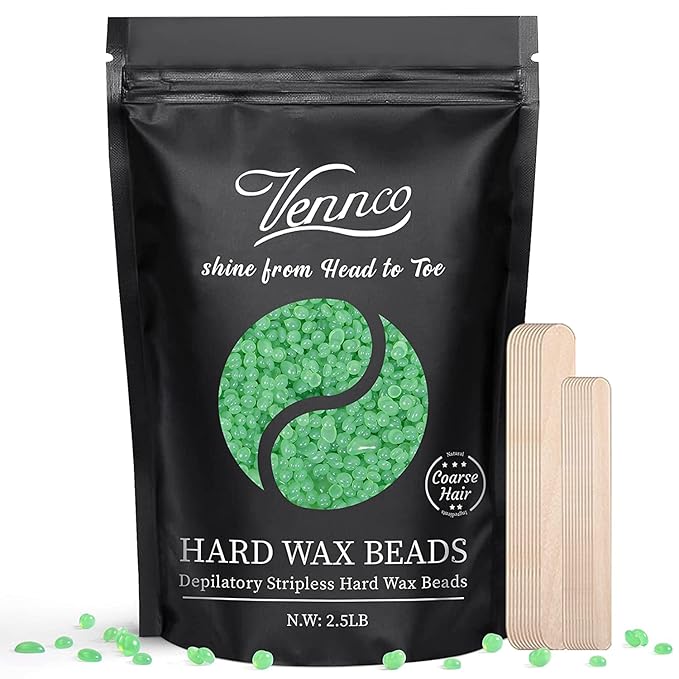 2.5lb Aloe Wax Beads - Hard Wax Beans for Coarse Hair Removal, Gentle Large Refill for Wax Warmer Kit, At-Home & Professional Smooth Waxing for Sensitive Skin Brazilian Bikini Face Eyebrow Leg