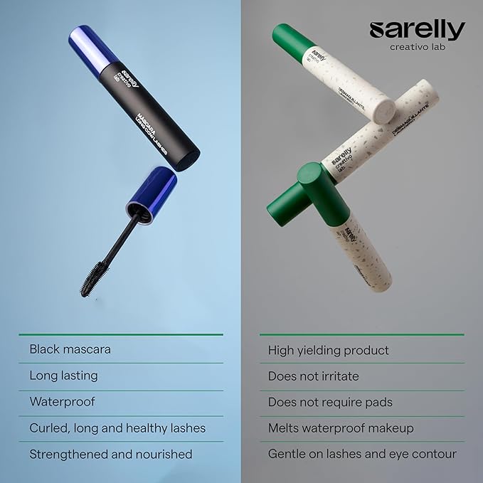 SARELLY CREATIVO LAB | Mascara & Eye Makeup Remover Kit Travel Essential Make Up Waterproof Skin Care Beauty Cute Stuff