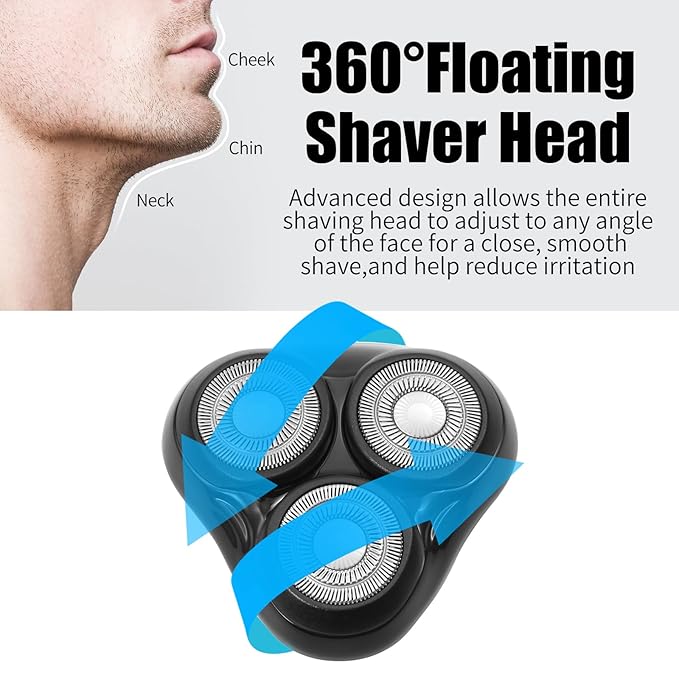 Universal Rotary Replacement Shaver Head,Compatible with Remington Shaver Series,for R3,R4,R5,R6,R7,R8,SP-3141 and SP-5161 Foils/Blades (Black(2 Count))