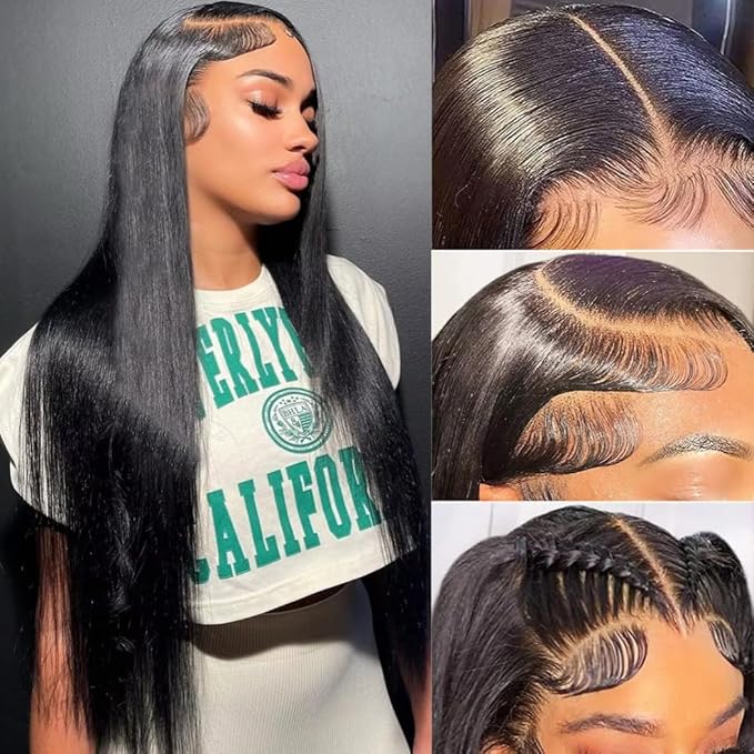 13x6 HD Lace Front Wigs Human Hair 180% Density Straight Frontal Wigs Human Hair for Women with Baby Hair 13x6 Human Hair Lace Front Wigs Pre Plucked 20 Inch