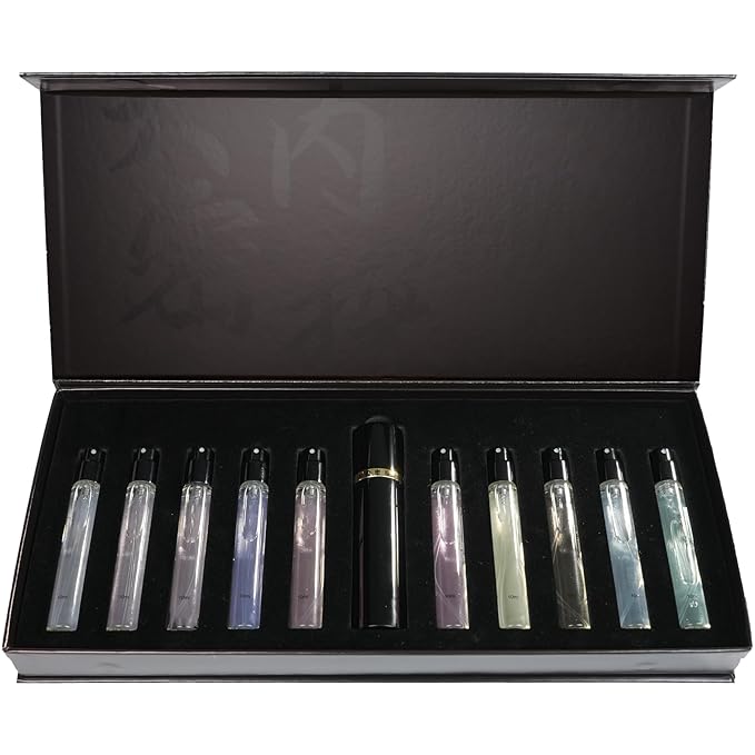 MAJESTY'S SECRET PHEROMAX Luxury Men's Cologne Sampler Sets (10 x 0.34 fl oz) – Mini Perfume Travel Set with Magnetic Cap & Gift Bag – 10 Unique Fragrances for Holidays,Beginners,Dating & Daily Use