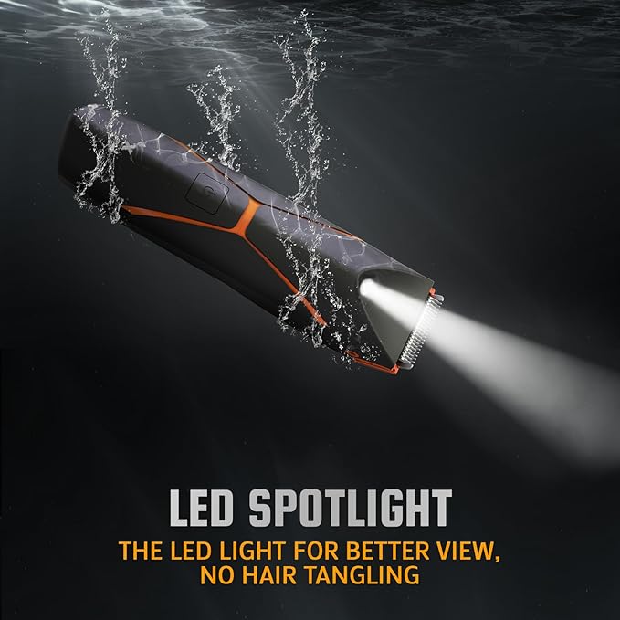 Electric Body Hair Trimmer for Men - Cordless Mens Ball Shaver, Waterproof Men's Groin Groomer, Replaceable Ceramic Blade Pubic Grooming, Rechargeable Balls Razor for Shower,Safe Shaving Bodygroom