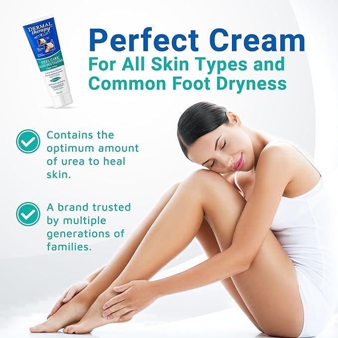 Dermal Therapy Heel Care Cream - Moisturizing Treatment that Repairs and Heals Dry, Rough, Cracked Heels and Feet | 25% Urea and 6% Alpha Hydroxy Acids (3oz+8oz Bundle)