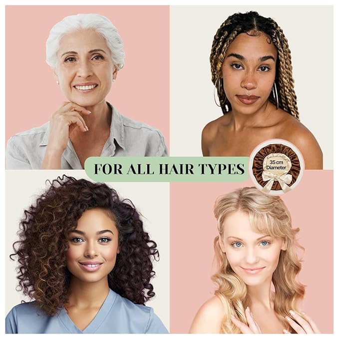 100% Mulberry Silk Bonnet for Sleeping Women with Curly Hair – Alternative to Double Layer Satin Bonnet with Tie Band Premium Silk Hair Wrap for Sleep with Wonder Loop