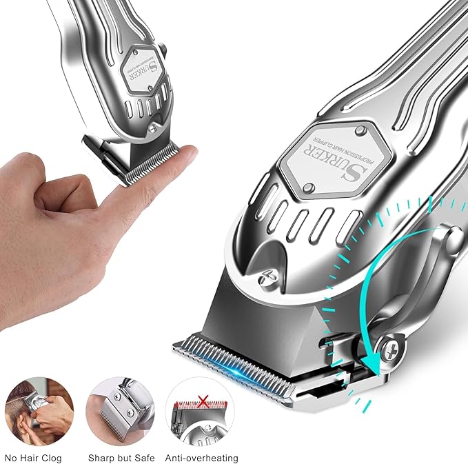 SURKER Mens Hair Clippers Cord Cordless Hair Trimmer Professional Haircut Kit for Men Rechargeable LED Display