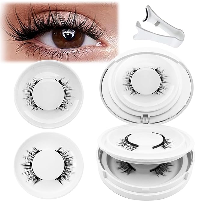 Meylora Magnetic Lashes,Meylora Magnetic Eyelashes with Applicator Reusable Magnet Eyelashes without Eyeliner Natural Look No Glue or Liner Needed(Natural+Iris)