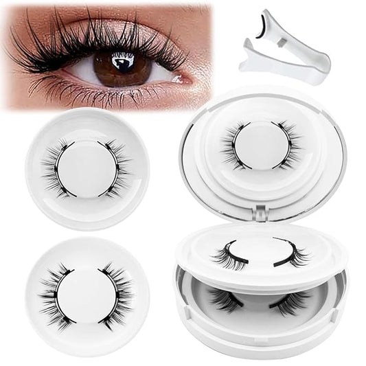 Meylora Magnetic Lashes,Meylora Magnetic Eyelashes with Applicator Reusable Magnet Eyelashes without Eyeliner Natural Look No Glue or Liner Needed(Natural+Iris)