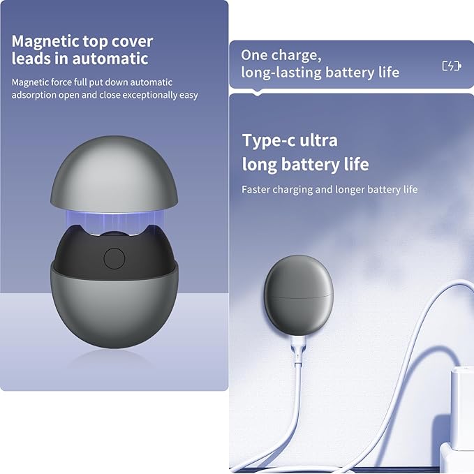 Electric Nail Clipper for Baby, Adults & Seniors - Safe USB Rechargeable Nail Trimmer with LED Light & Adjustable Speed - Gentle & Precise Nail Care Tool for All Ages