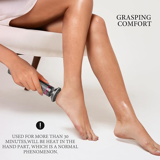 Ranrose Professional Electric Callus Remover - 9-Speed Rechargeable Foot File for Cracked Heels & Dead Skin, Portable Pedicure Tool with 2 Discs, Wireless & Anti-Slip Grip (Home/Spa/Travel)