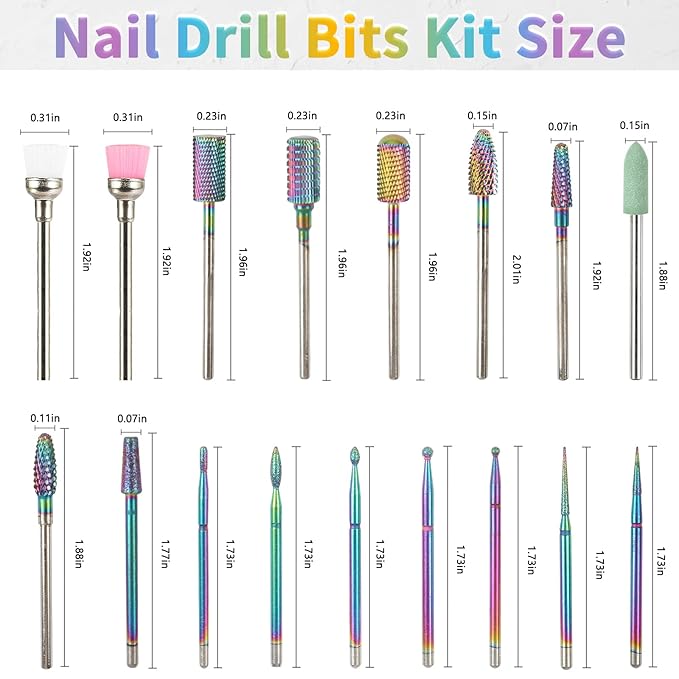 BQAN Nail Drill Bits Set with Nail Drill Bit Holder