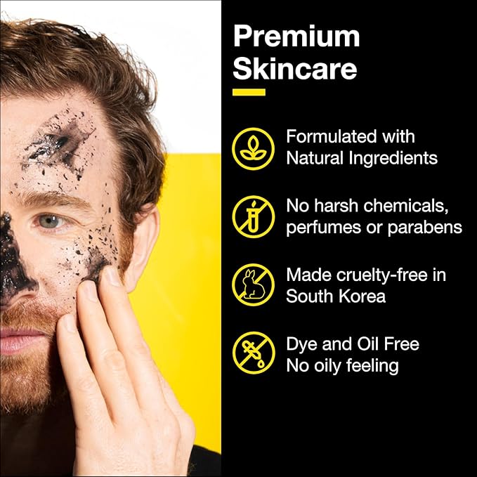 Lumin - Charcoal Scrub Deep Detox for Men - Face Cleanser for Men, Pre Shave Scrub, A charcoal face exfoliator that refreshes & rejuvenates the skin, Suitable for all skin types, 30ml, 1-Pack