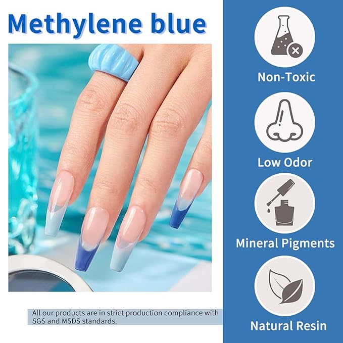 JR 9 PCS 0.5oz Nail Gel Polish Set Same Color Same bottle Ocean Blue Gel Nail Kit UV LED Soak Off Polish Home DIY Gift I Blue Series