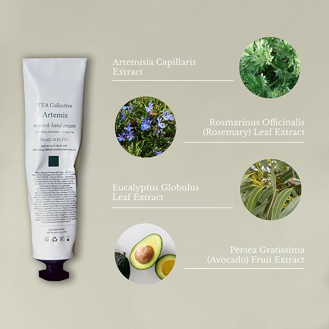Artemis Nourish Hand Cream | Artemisia, Rosemary, Eucalyptus | 2.36 Fl Oz | Product of Korea