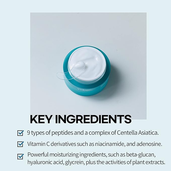 Centella Asiatica Extract Intensive Face Moisturizing Cream, Lifting and Brightening, Adenosine and Niacinamide, Korean Skincare - 1.69 Fl. Ounce