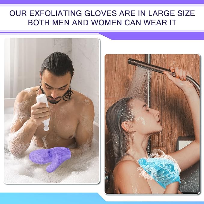 2 Pcs Honeycomb Exfoliating Glove Bath Mitt Body Spa Scrubber, Honeycomb Exfoliator Glove for Body Shower, Honeycomb Exfoliator Scrubber Sponge Shower Loofah, Quick Drying
