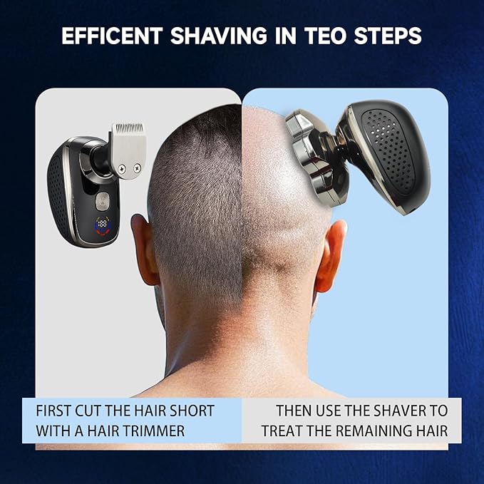 Electric Head Shaver for Bald Men, 5-in-1 Rotary Shaver for Bald Men, Waterproof Wet/Dry Grooming Kit Electric Shavers for Mens, Cordless Rechargeable 7D Bald Head Razor for Home&Travel 311 Black