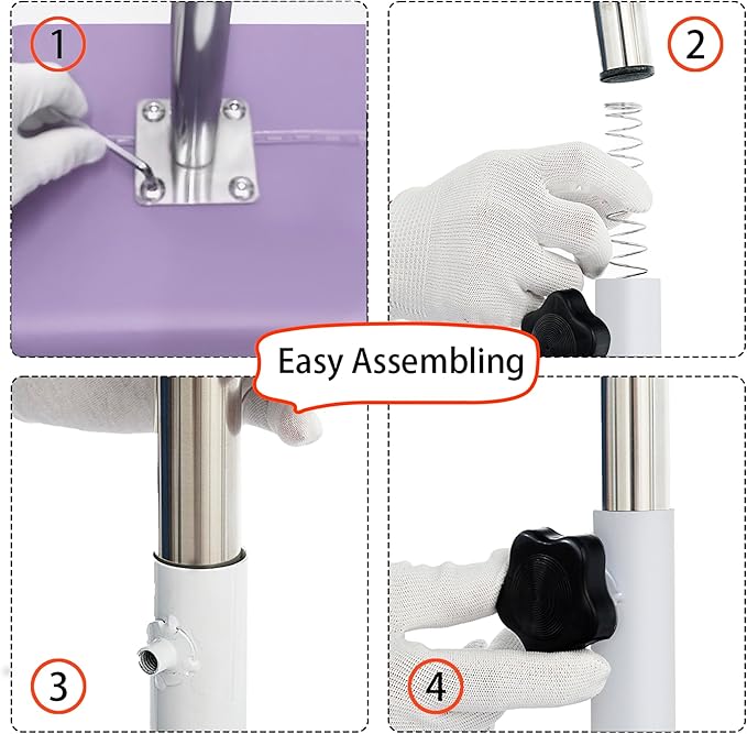 Pedicure Stand Stool Footrest Stand Adjustable Height Technician SPA Beauty Stand Stool with Non-slip SPA Salon Home Equipment Purple