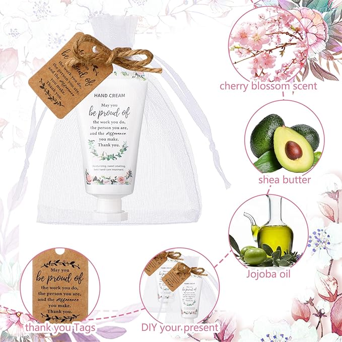 72 Sets Employee Appreciation Gifts Bulk Christmas Gifts for Coworkers Thank You Hand Cream Gift Appreciation Inspirational Travel Hand Lotion for Volunteer Staff Holiday Christmas(Proud)