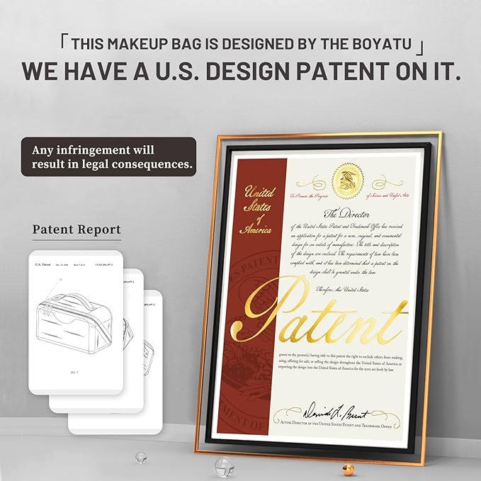 Travel Makeup Bag Organizer Cosmetic Bag: 3 Pcs Set Make up Bags for Women with Handle - Waterproof Vegan Leather Toiletry Bags with Comparments (Black)