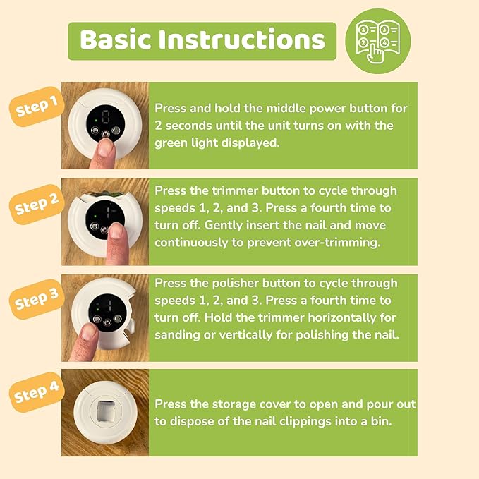 Electric Nail Clipper for Baby - Automatic Fingernail with Light - Safe Infant Nail Clipper for Newborn Toddler Children Kid - Quiet Rechargeable USB C