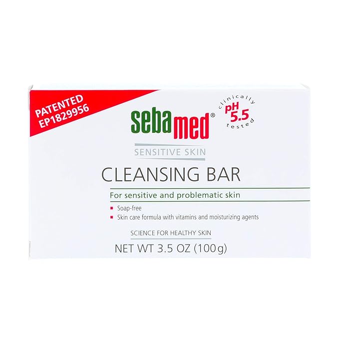 Sebamed Soap-free Cleansing Bar For Sensitive Skin, 3.5 Ounce box
