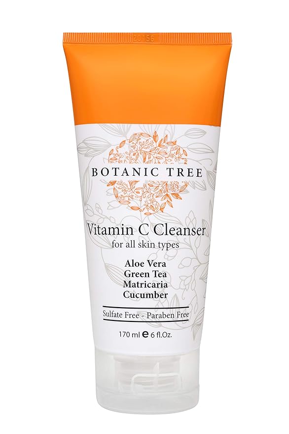 Botanic Tree Double Face Wash Kit - Gentle Facial Cleanser Set of Glycolic Acid Exfoliator Facewash And Vitamin C Cleanser for Women, Men - Natural Exfoliating Scrub Set for Oily, Dry, Sensitive Skin