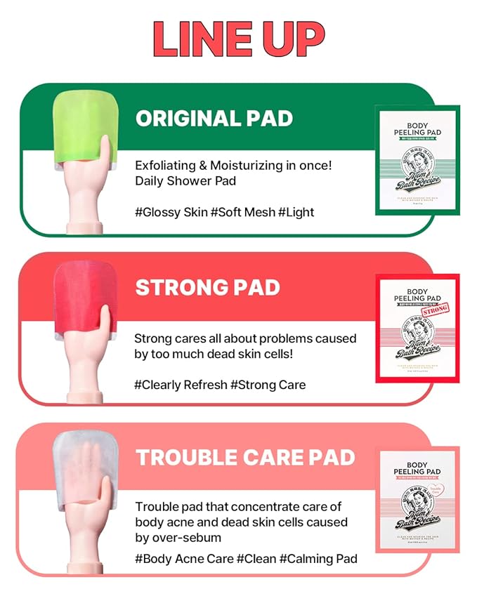 Mom’s Bath Recipe Body Peeling Pad Original, All in One Bubble Body Wash & Scrub Gloves with Honey & Yogurt, Exfoliating Mitts for Dead Skin Cells, Skin Retexturizing Pads, 8 Sheets