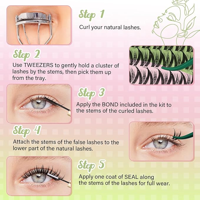 Fairy Lash Clusters Manga Lash Extension D Curl 144Pcs Eyelash Extension Wispy Natural Invisible Band Lash with Waterproof DIY Lash Extension at Home(Fairy-D-8-18MIX)