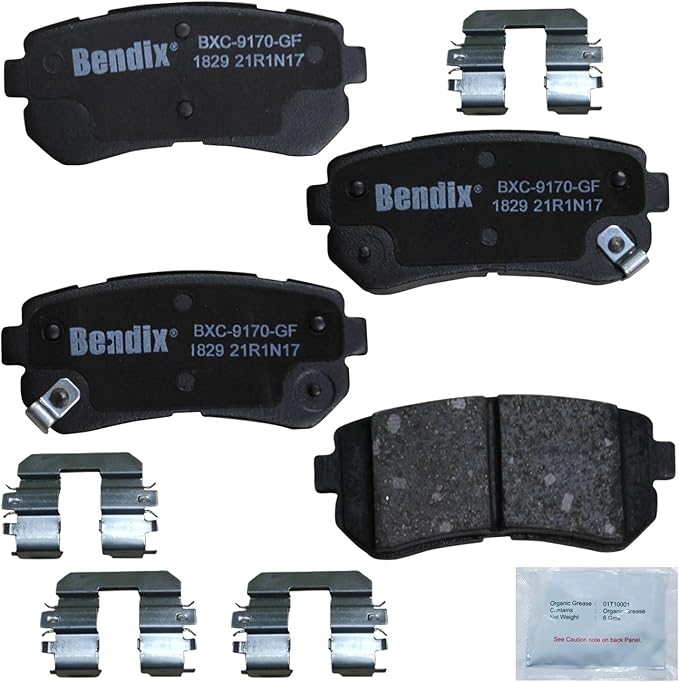 Bendix Priority1 CFC1829 Ceramic Rear Brake Pads for Hyundai Sonata 2019-2015, Tucson 2017-2016, Kia Optima 2020-2016