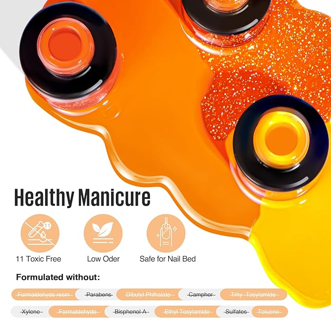 MEFA Gel Nail Polish Set, 23 Colors Brown Orange Nail Polish Set Gold Glitter Yellow Nail Polish Soak Off Red Shimmer Gel Nail Gifts for Women Girl DIY Salon Home Manicure