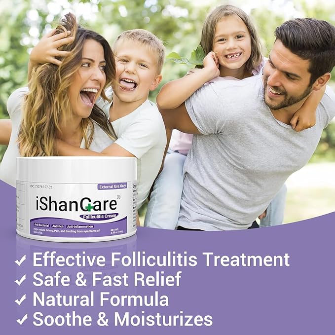 Folliculitis Treatment, Highly Effective Folliculitis Cream, Natural folliculitis for Itching, Redness, Inflammation, Ache, Burning, 3.53 Oz