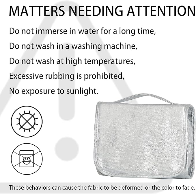 Travel Toiletry Bag for Women,Hanging Travel Toiletry Bag with Jewelry Organizer Compartment,Makeup Bag, Waterproof and Dirt Resistant, Travel Essentials,Bright Silver