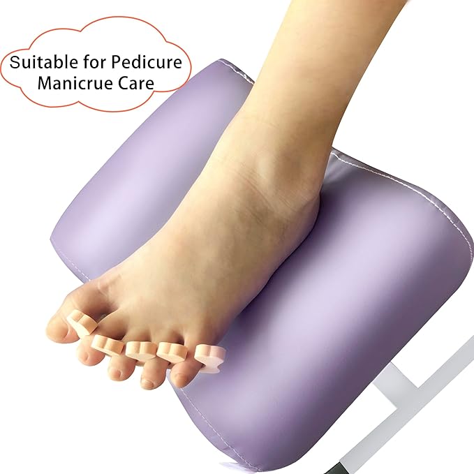 Pedicure Stand Stool Footrest Stand Adjustable Height Technician SPA Beauty Stand Stool with Non-slip SPA Salon Home Equipment Purple