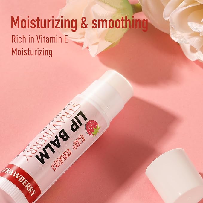 AZEN 24 Pack Lip Balm, Natural Lip Balm Bulk, Moisturizing Lip Balms for dry cracked lips