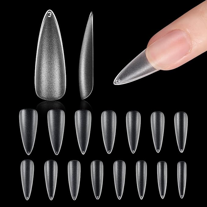 GAOY 42 Pcs Gel Nail Polish Kit, All Seasons Gel Nail Polish Set with Glossy & Matte Top Coat and Base Coat, with Medium Stiletto Fake Nail Tips, 360Pcs Matte Soft Gel X Nail Tips