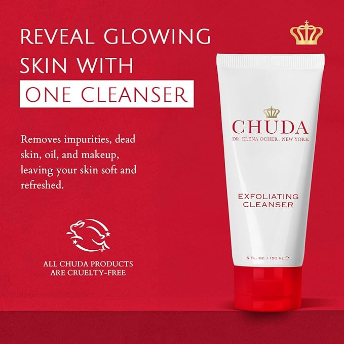 CHUDA Exfoliating Cleanser - Hydrating and Deep Cleansing Face Exfoliator with Remedea Compound, 150ml Made in USA, Anti Aging Face Wash for Women and Men, Daily Face Cleansers for All Skin Types