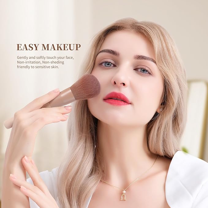 DUcare Makeup Brushes 14Pcs Coffee Series Makeup Brush set with Makeup Sponges Valentines Day Christmas Gifts Foundation Blending Face Powder Blush Eye Shadows Brushes