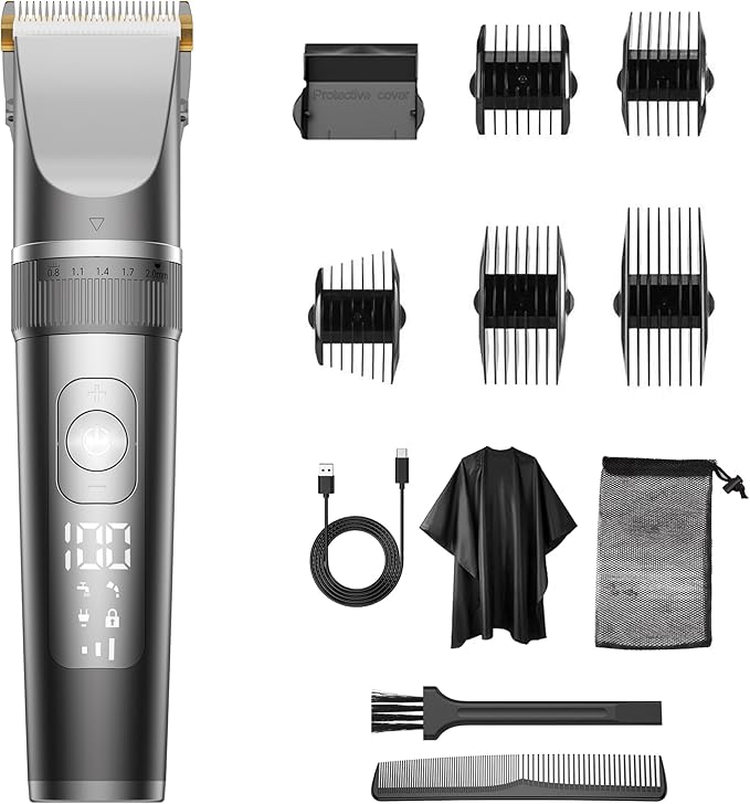 Rechargeable Hair Clippers for Men, Cordless Hair Trimmers for Men, Electric Hair Clippers - Clippers and Trimmers Set for Convenient at Home Haircutting