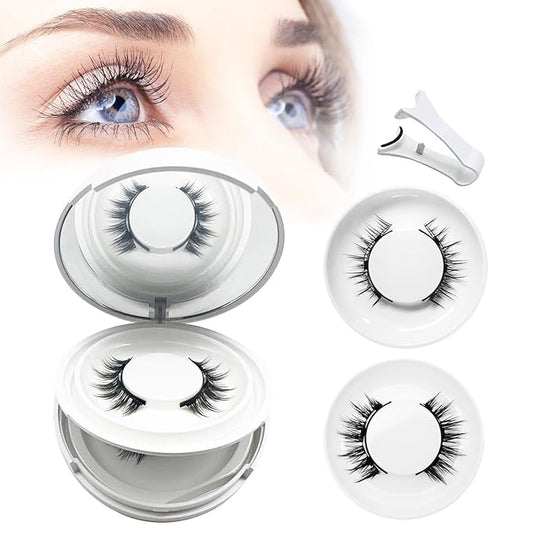 Ginani Magnetic Lashes,Ginani Magnet Lashes Kit,2025 New Magnetic Eyelashes with Applicator,Reusable No Glue Needed Soft Eyelashes Natural Look(Camellia+Simple)