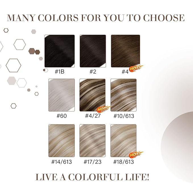 Hetto Blonde Ponytail Human Hair Ponytail Highlight Light Blonde #17/23 12 Inch Straight Wrap around Pony Tail Hair Extension 70g/Set