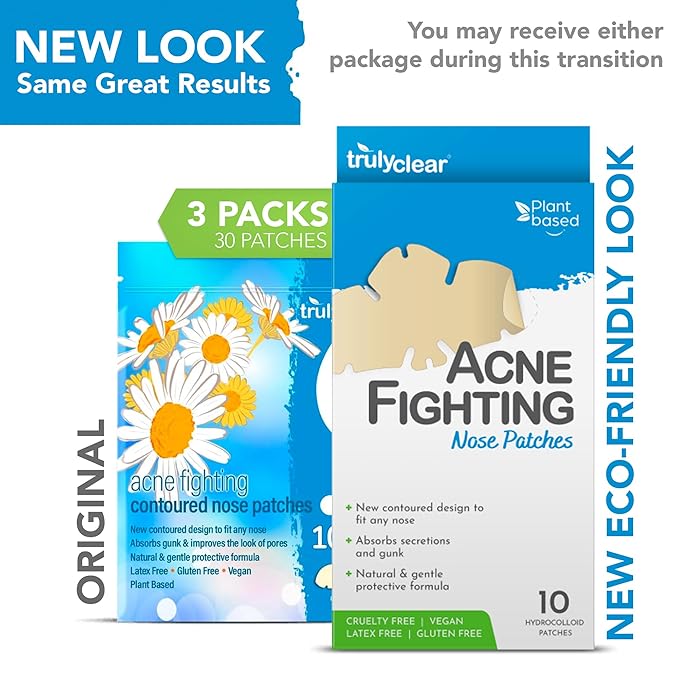 Acne Fighting Nose Pimple Patches - 30 Count, Plant Based Hydrocolloid Blemish, Zit Patches - Cruelty Free - Sucks Out Secretions Like Pus & Oil on Nose - Overnight Results