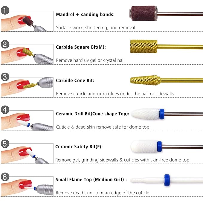 30000RPM Portable Nail Drill Machine with Professional Ceramic Nail Drill Bits