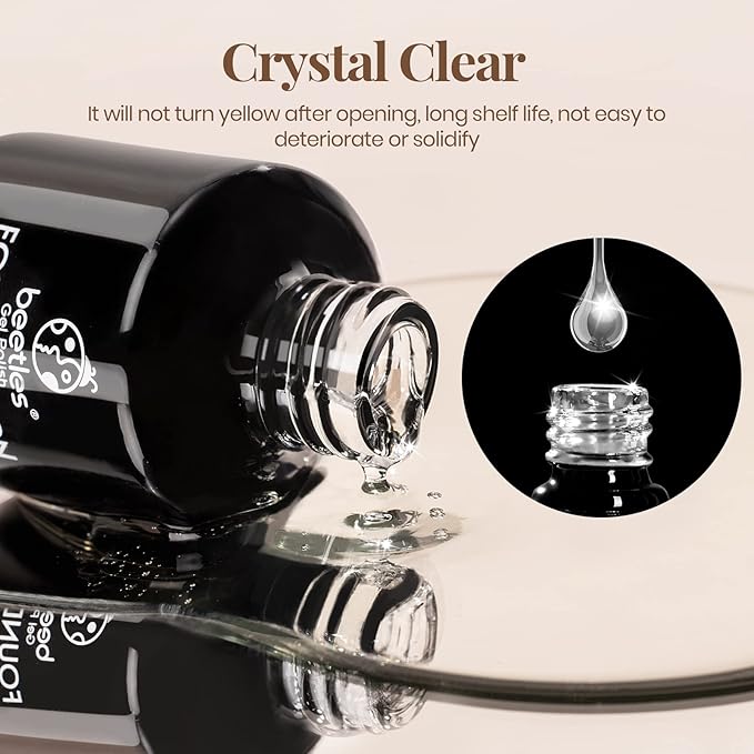 beetles Gel Polish Nail Set 20 Colors Alluring Sweetie Collection Nude Pink Purple Glitter Red Manicure Kit and 2 Pcs 15ml No Wipe Gel Top Coat and Base Coat Set