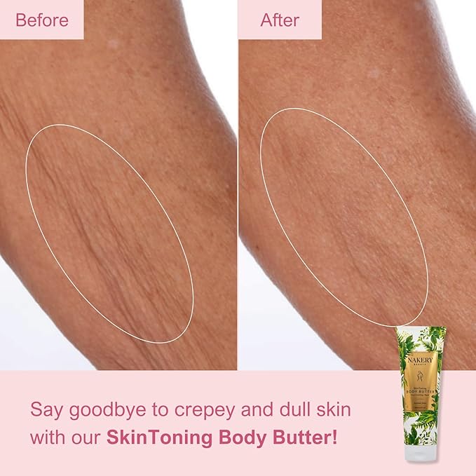 Nakery Skin Toning Body Butter for Women - Firming Body Lotion for Women - Peptide Infused Body Lotion for Crepey & Sagging Skin - Skin Firming Lotion for Neck, Arms & Legs - Summer Rain