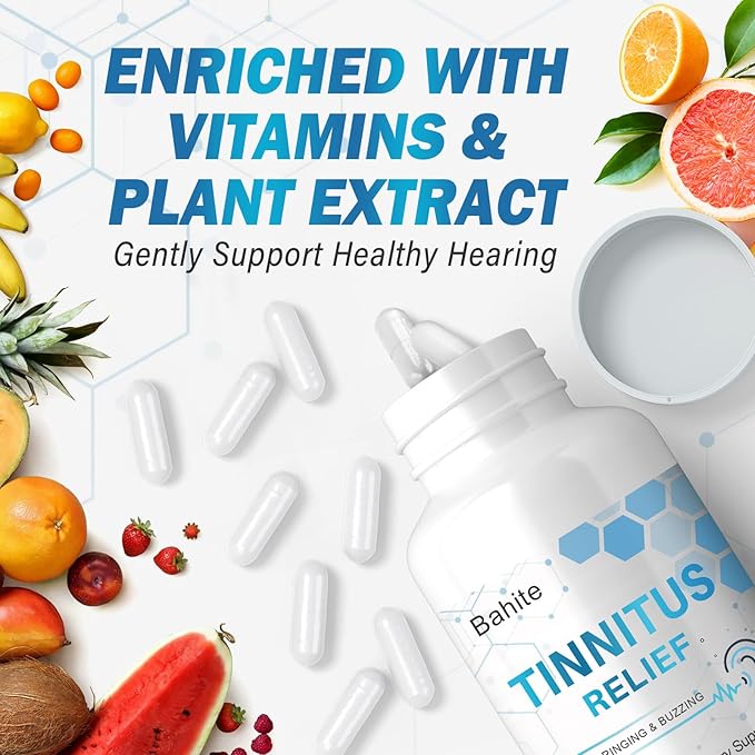 Tinnitus Relief for Ringing Ears, Tinnitus Treatment Supplement for Ear Ringing Relief, Supports Ear Health & Reduces Ringing in Ears, Promotes Peaceful Life & Hearing Comfort, 120 Capsules