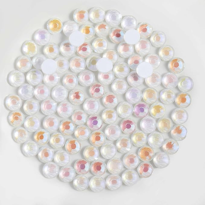 Beadsland 1440pcs Flat Back Crystal Rhinestones Round Gems for Nail Art and Craft Glue Fix, Luminous White, SS6, 1.9-2.1mm