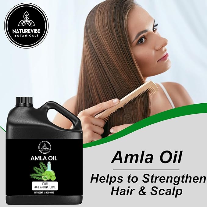 Naturevibe Botanicals Amla Oil 32 Ounces | 100% Pure and Natural | Great for Skin Care and Hair Care