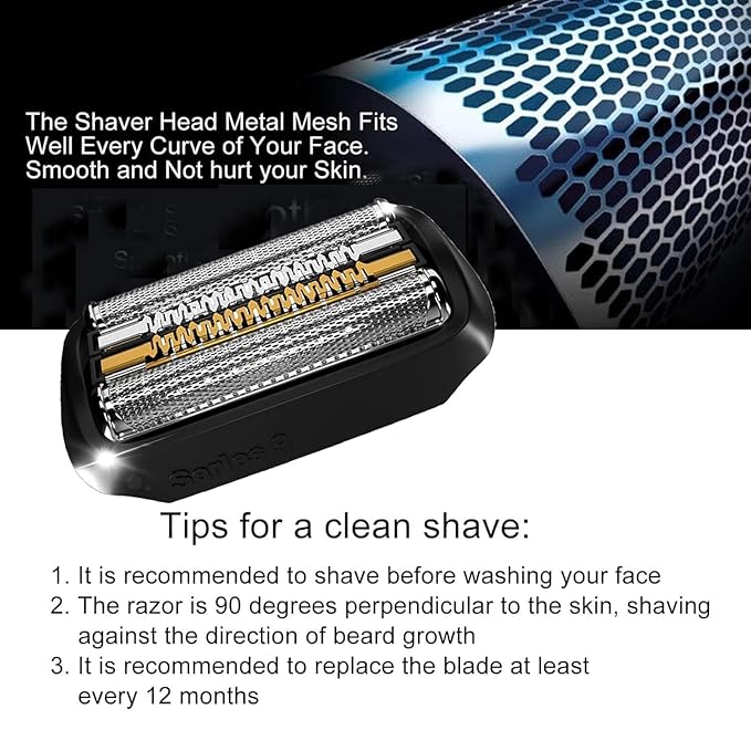 92B Series 9 Electric Shaver Replacement Head Compatible with Braun S9 Sport Replacement Head,92B Foil Blades for All Series 9 Shavers 9477cc,9330s,9465cc,9460cc,9419s,9390cc,9385cc