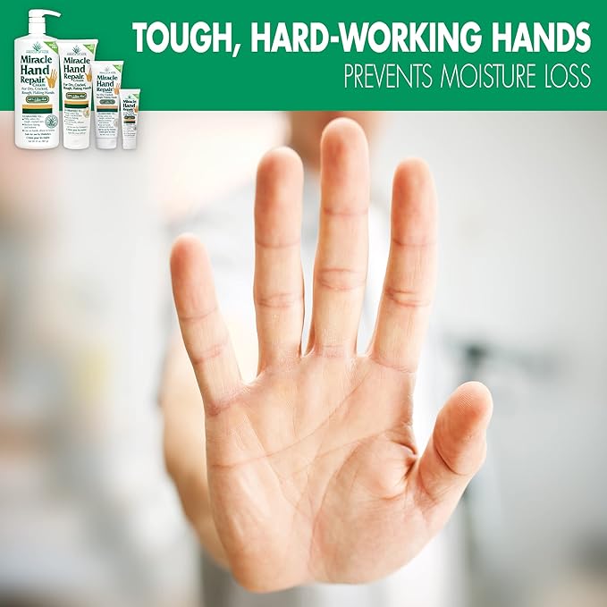 Miracle of Aloe Miracle Hand Repair Cream 8 oz Healing Aloe Vera Lotion for Dry, Cracked Hands with 60% Ultra Aloe Gel - Moisturizes, Softens, and Repairs - Non-Greasy (4-Pack)